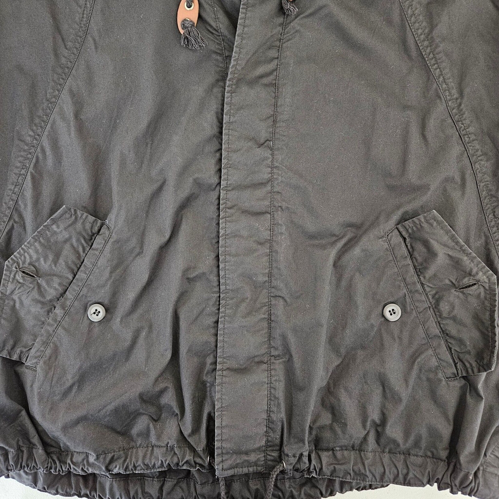 Kut From The Kloth Small Light Button Up Jacket Bat Wing Draw Cord Waist Black - Picture 12 of 16